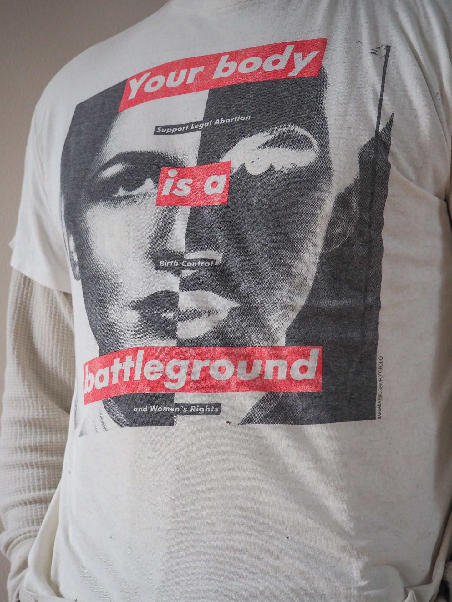 80s Barbara Kruger "Your Body is a Battleground"  t-shirt