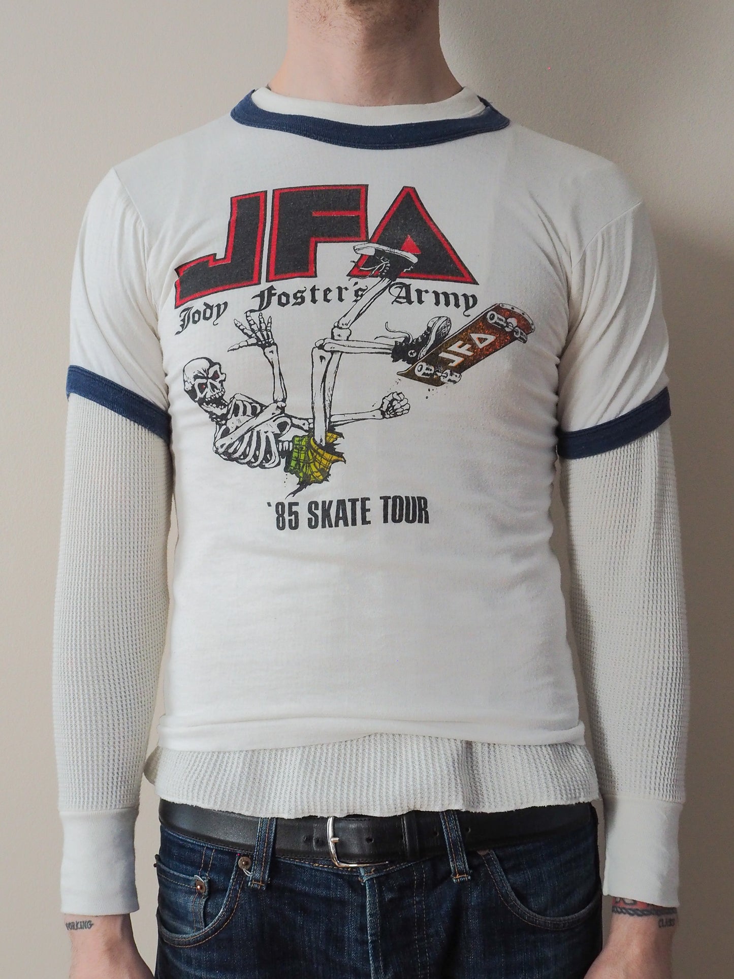 1985 Jody Foster's Army Skate Tour ringer t-shirt