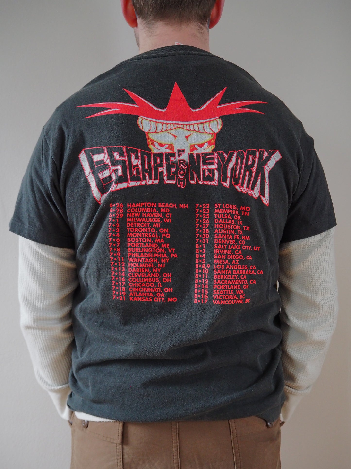 1990 Ramones "Escape from New York" tour t-shirt
