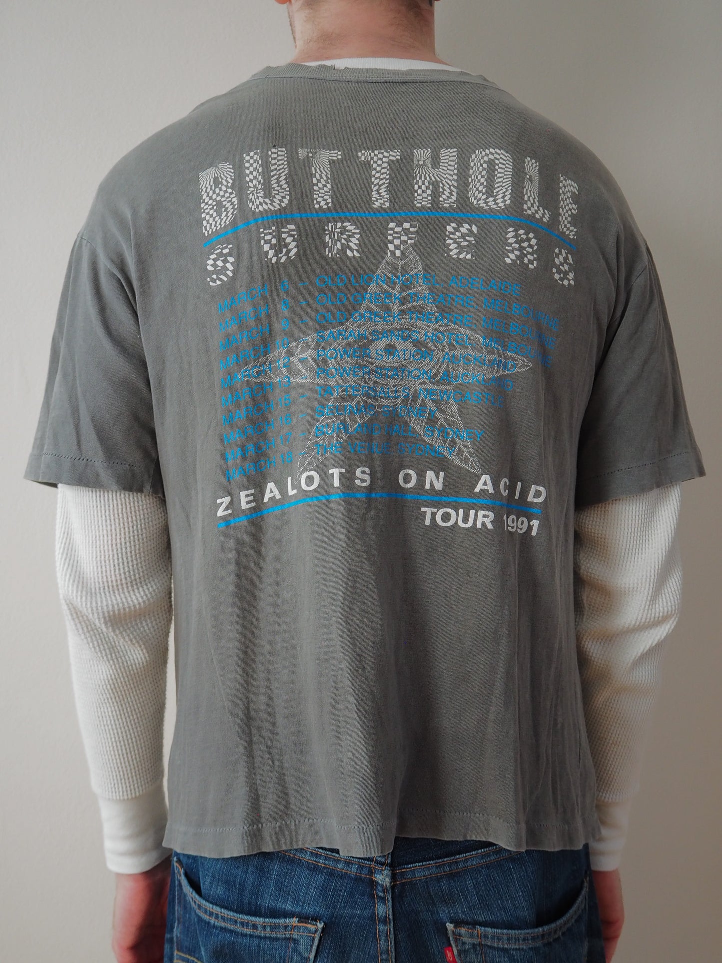 1991 Butthole Surfers "Zealots of Acid" Australia/New Zealand tour t-shirt