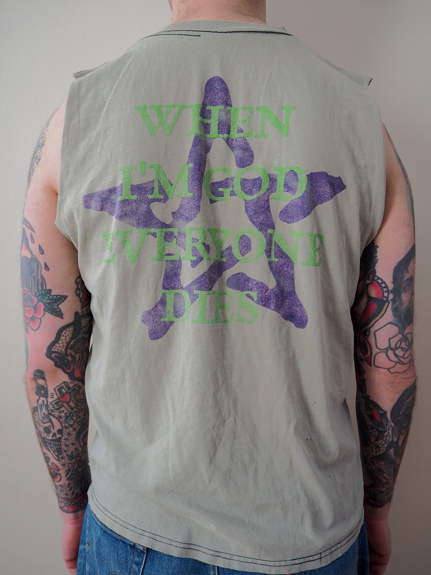 1996 Marilyn Manson "When I'm God Everybody Dies" chopped t-shirt