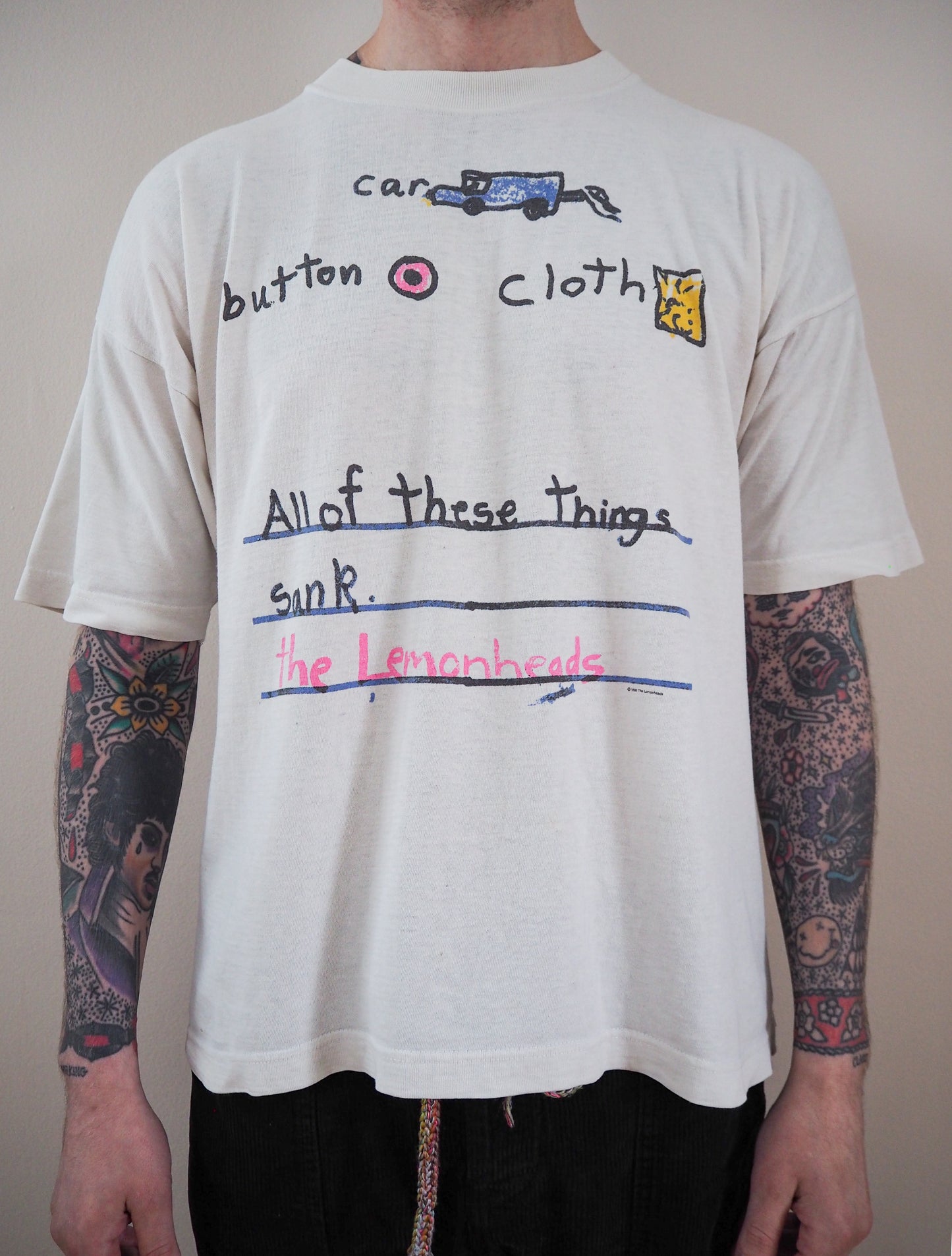 1996 Lemonheads "Car Button Cloth" Japan/New Zealand tour t-shirt