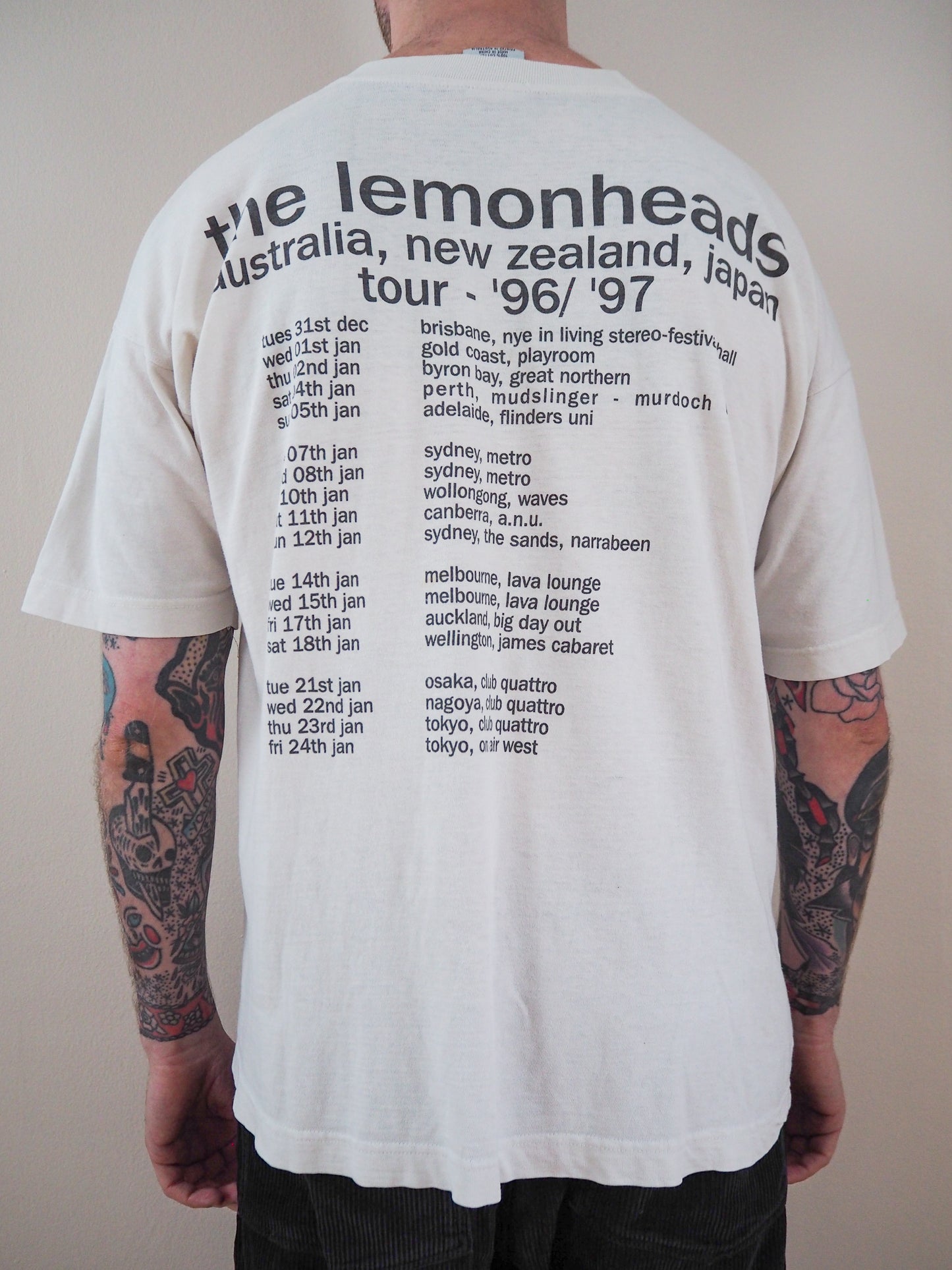 1996 Lemonheads "Car Button Cloth" Japan/New Zealand tour t-shirt