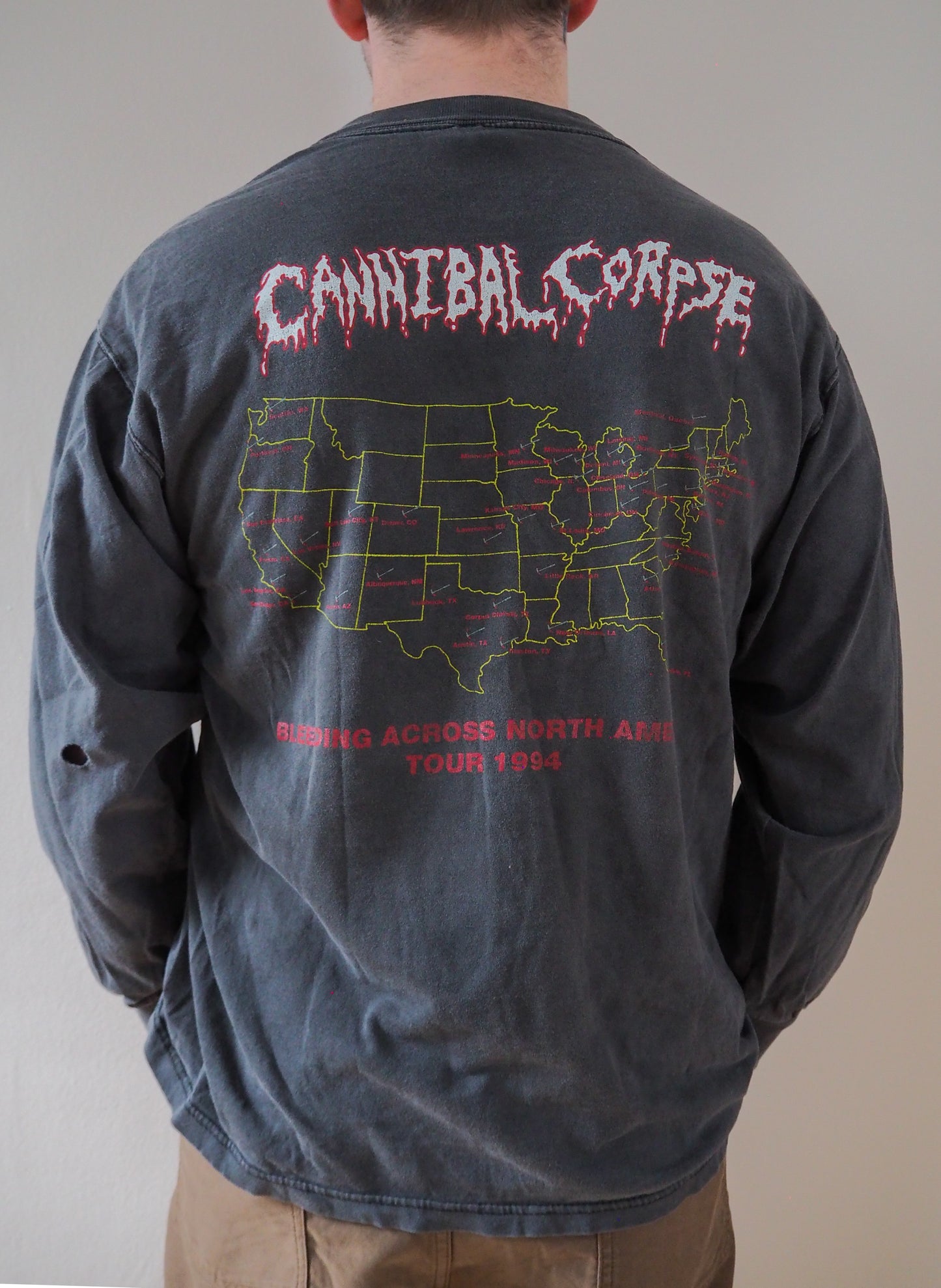 1994 Cannibal Corpse "Bleeding Across North America" longsleeve