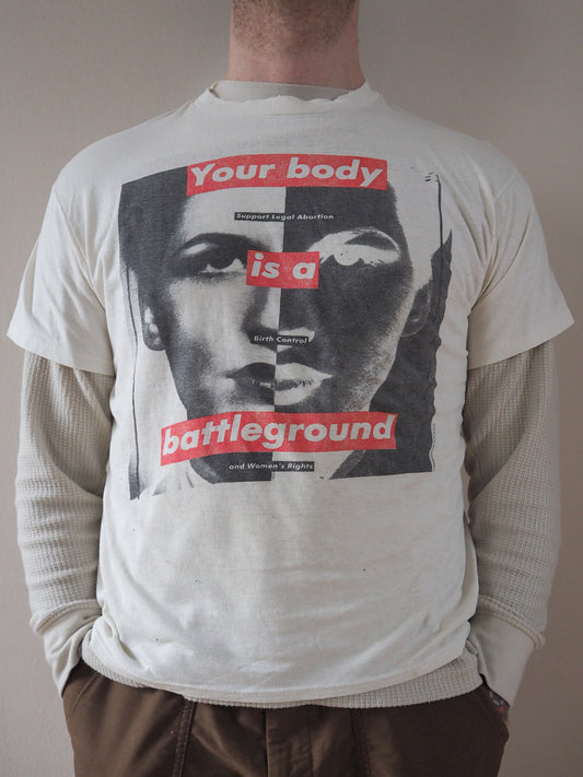 80s Barbara Kruger "Your Body is a Battleground"  t-shirt