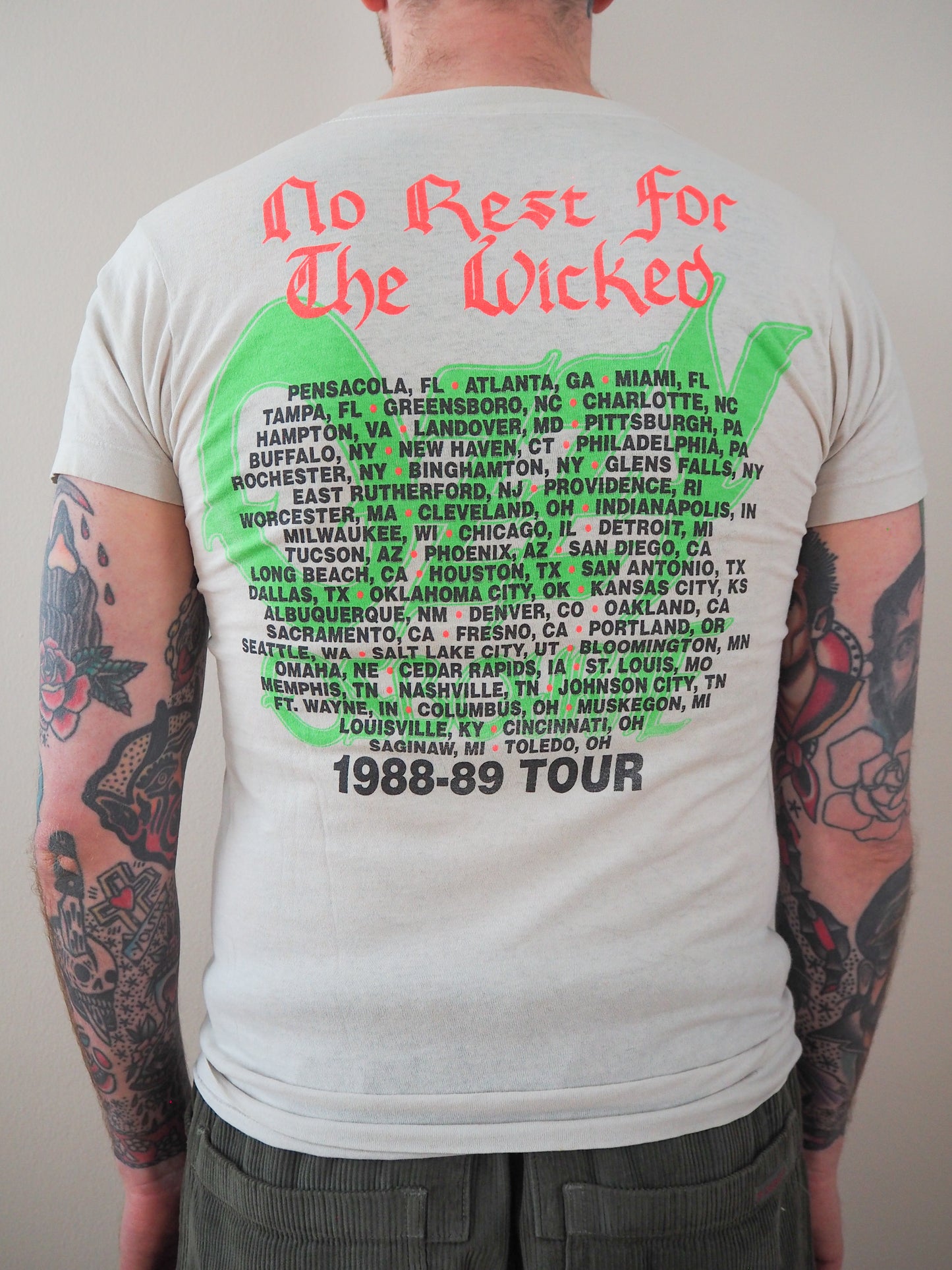 1988 Ozzy Osbourne "The Rest for the Wicked" tour t-shirt