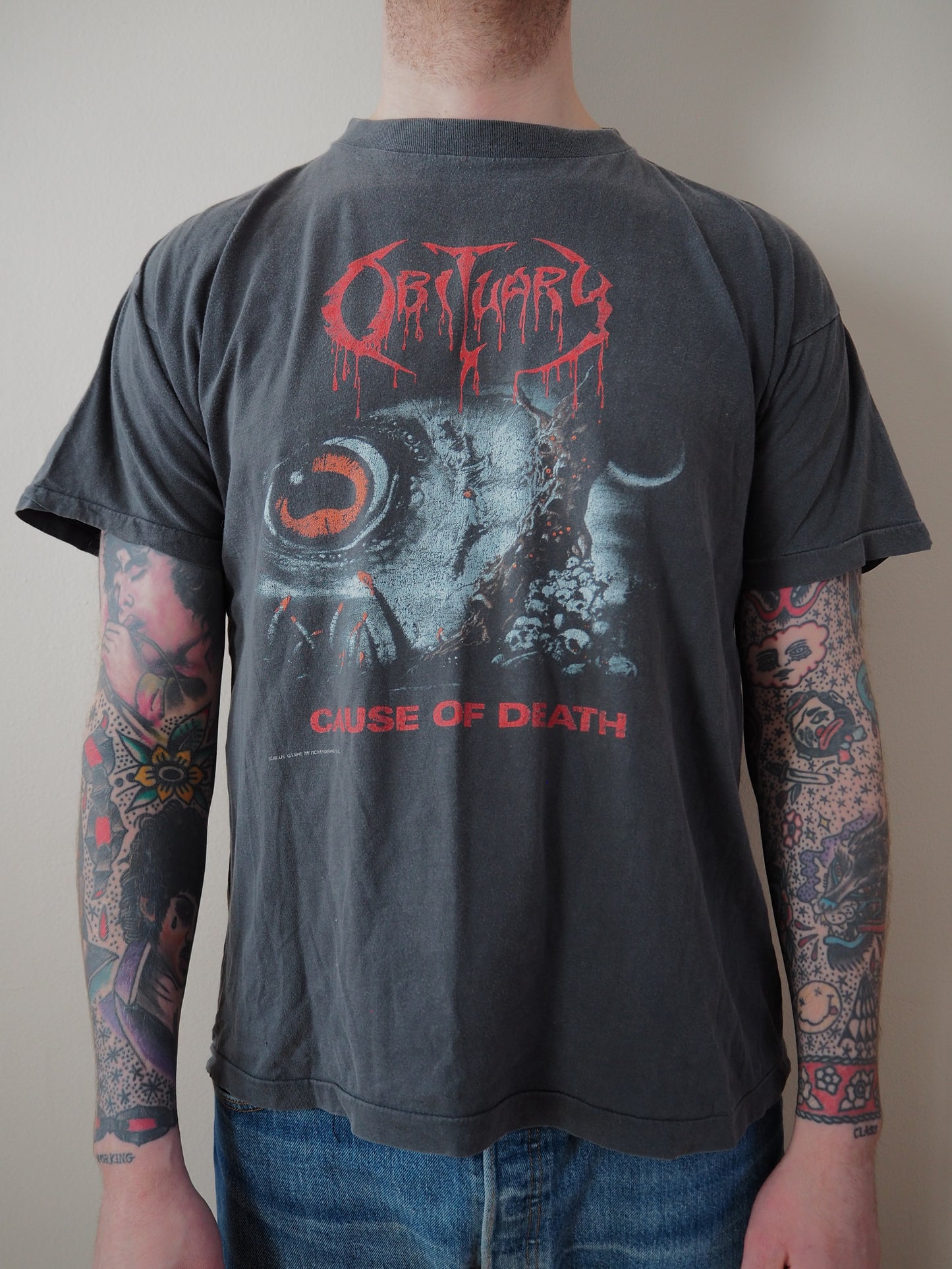 1990 Obituary "Cause of Death" Euro tour t-shirt