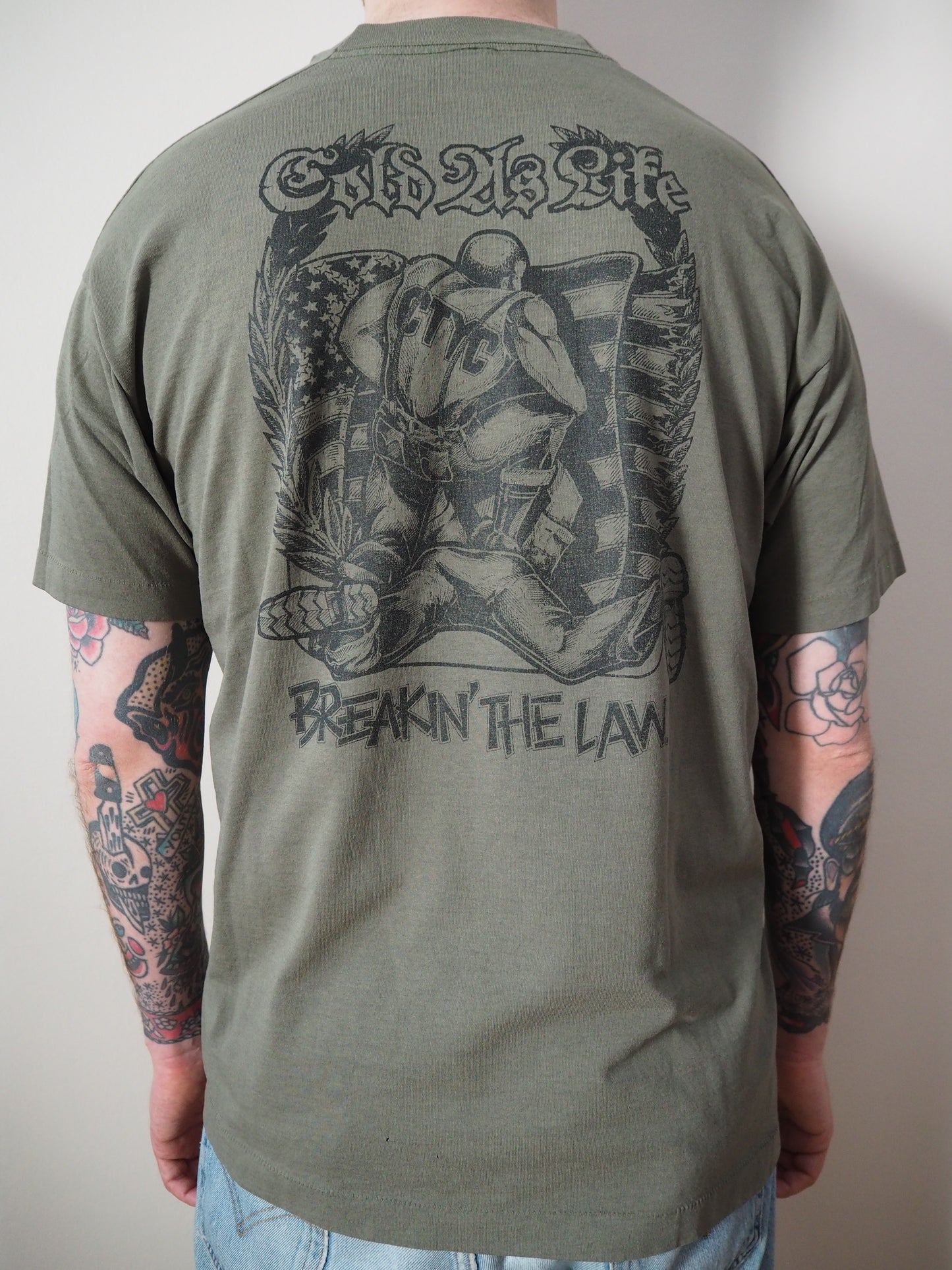 Late 80s/Early 90s Cold as Life "Breakin' the Law" t-shirt